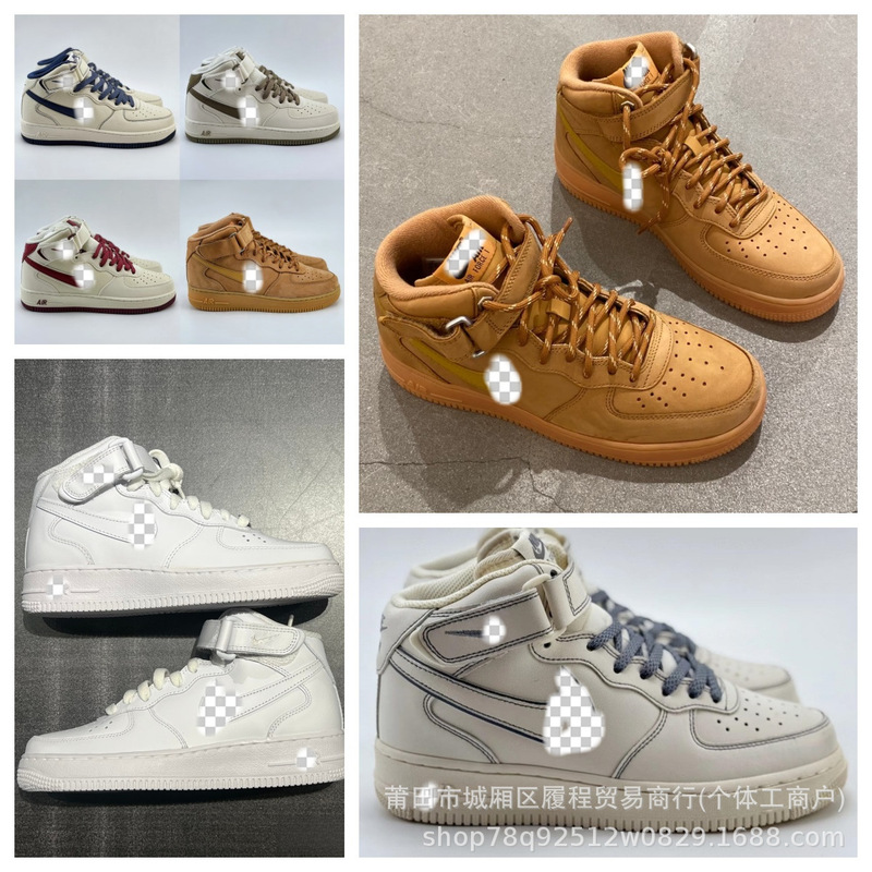 Putian Pure Original Air Force One Classic Af1 Mid-Top New Couple Shoes Sports Casual Men's and Women's Trendyy Sneakers