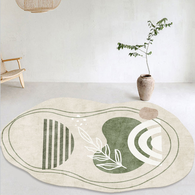 Ins-style irregular wave-shaped faux cashmere rug, simple and dirt-resistant, suitable for living room, sofa, coffee table, bedroom, and bedside decoration