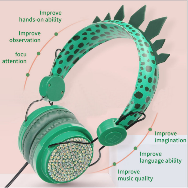 Cross-border spot head-mounted Amazon selling unicorn cartoon mobile phone computer gift wired children's headset