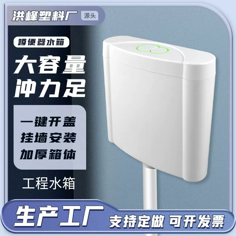 壁挂冲洗水箱双按键家用卫生间蹲坑用水箱工地工程蹲坑塑料冲水箱
