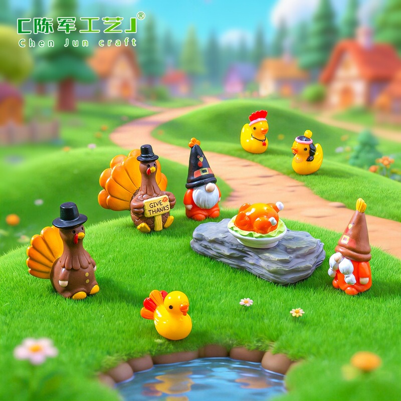 Cross-Border New Product Creative Turkey Thanksgiving Gnome Doll Cute Figurine DIY Decoration Accessories Micro Landscape Small Ornaments Cross-Border New Product Creative Turkey Thanksgiving Gnome Doll Cute Figurine DIY Decoration Accessories Micro Landscape Small Ornaments