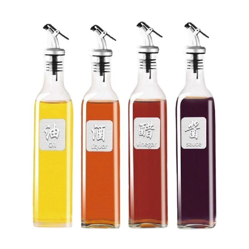 Productos de cocina botella de vinagre de salsa de soja botella de condimento casera de aceite de condimento sellado botella de vidrio a prueba de fugas sellado a prueba de fugas
