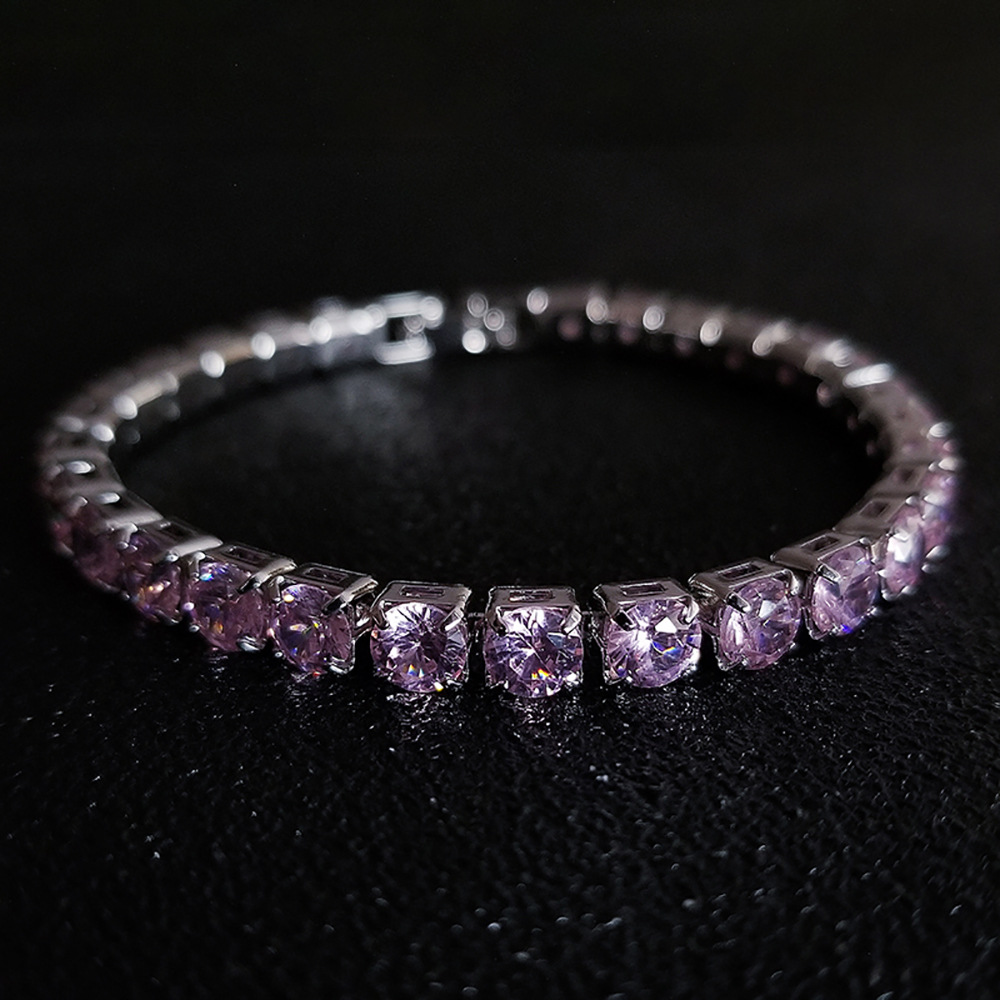 Hip Hop Tennis Armband Handstück Mehrfarbiges Zirkon Armband Damen Volldiamant Nicht verblassend S5787_voghion.com