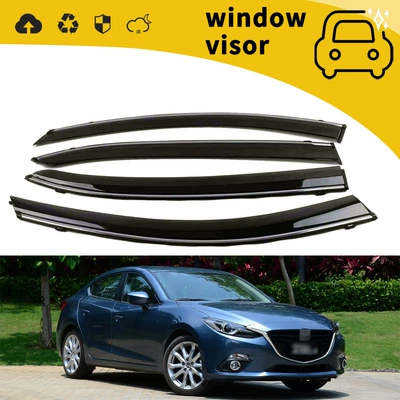 Sela star flying door rain | Rain shield - 14-19-onkselathird-generation-sedan-with-plastic-bright-strip-hook-adhesive-4
