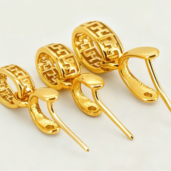 吊坠扣头万字边长城文直边项链夹扣平安扣配件镶玉石翡翠玉器水晶