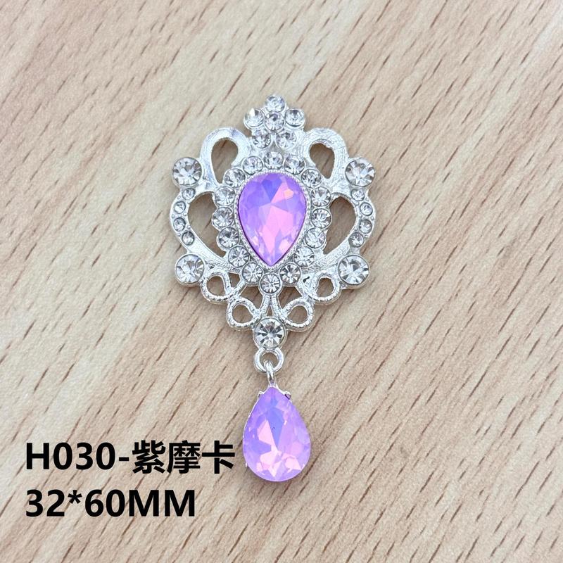新しい合金水滴アクリルペンダントジュエリーアクセサリー平底ブローチアクセサリー DIY 衣類帽子アクセサリー|undefined