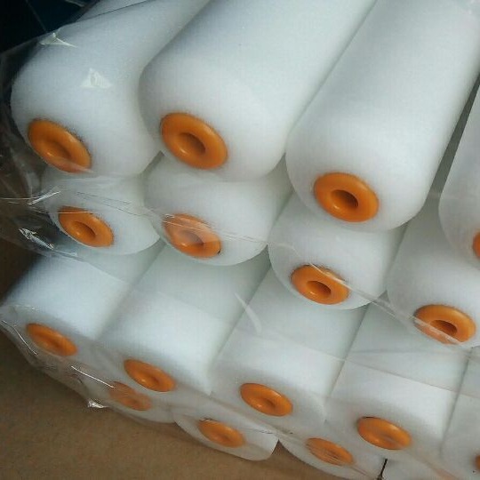 南通供应4寸进口油漆刷高密度海绵滚筒刷聚酯耐油海绵涂料刷工具