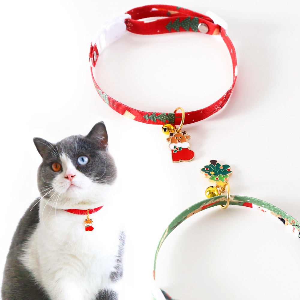 Comercio exterior mascotas colgantes de Navidad collar anti-asfixia perros gatos collar ajustable accesorios calcetines de alce