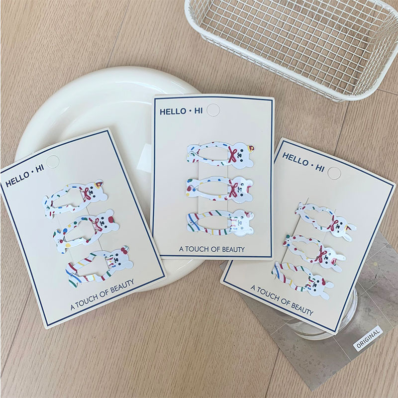 卡通可爱少女创意动物彩点烤漆bb夹新款儿童侧边刘海夹碎发夹发饰|undefined