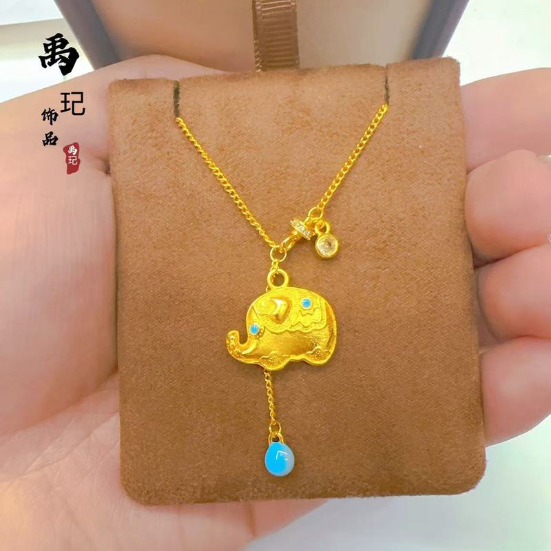 金店同款沙金墩墩吉象跑环diy项链手链新中式吉祥如意锁骨链批发|undefined