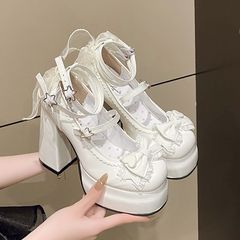 2025 新しい lo 靴超ハイヒール夏ルオリタピンク学生革靴 cos コミコンメリージェーン靴