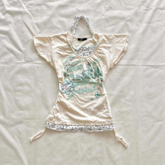 古着アメリカのレトロなプリントtシャツ夏のギャルヴィンテージ半袖はやせています。