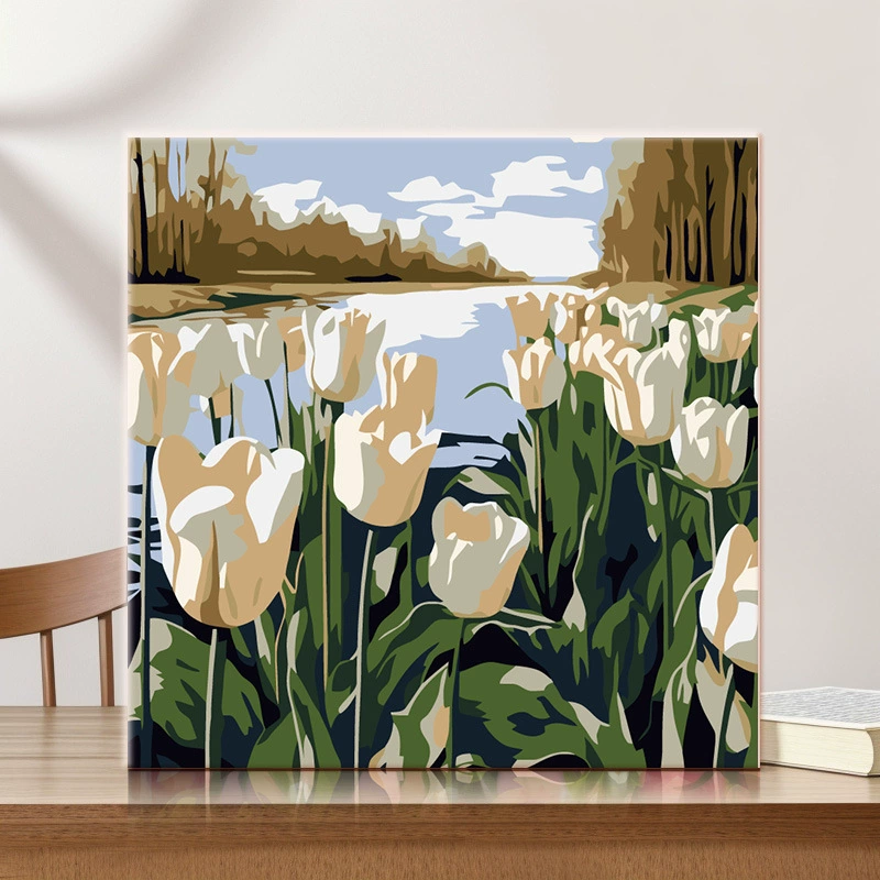 Цифровая картина-раскраска «Пейзаж» для детей, акриловая, в рамке, оптом, в наличии