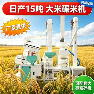 日产15吨大米加工设备稻谷加工成套设备小型商用打米机生产线定制