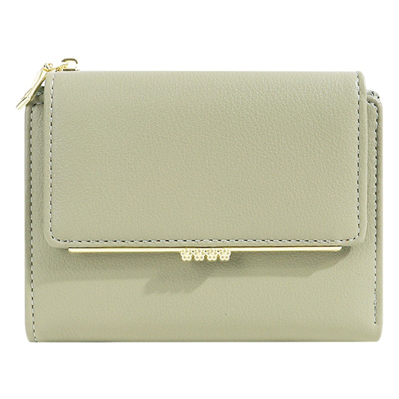 Cartera corta para mujer 2024, nueva cartera plegable de verano para mujer, monedero, tarjetero para estudiantes, con bloques de color, función impermeable