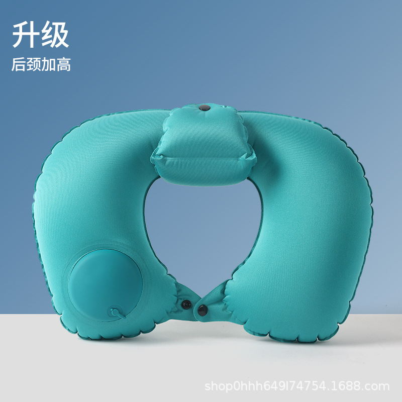 Almohada inflable, almohada para el cuello portátil de viaje, almohada en forma de U inflable, almohada para el cuello de tres tesoros de viaje, almohada para el avión