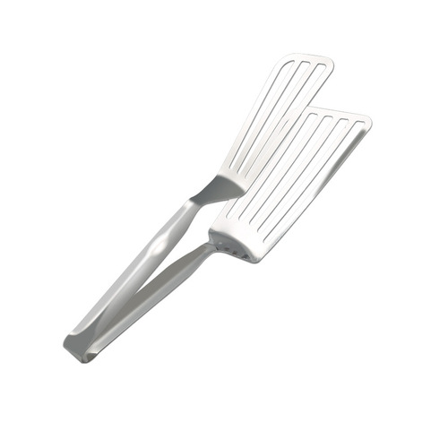 Stainless steel multi-functional pan spatula steak fish sandwich food tongs, large food tongs outdoor barbecue tongs meat tongs