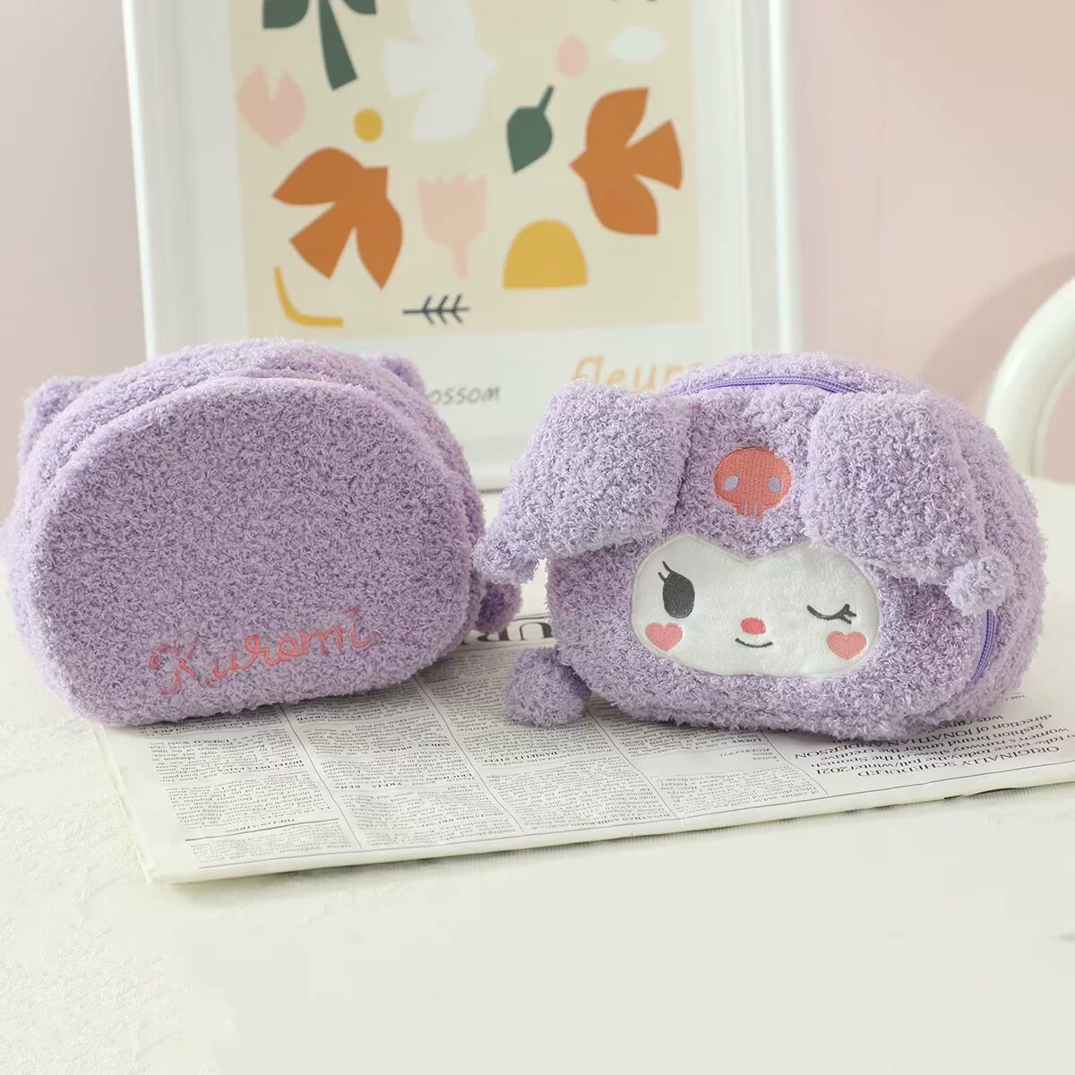 Мягкая косметичка Cinnamoroll, 20×14×9 см с зеркалом — милый органайзер