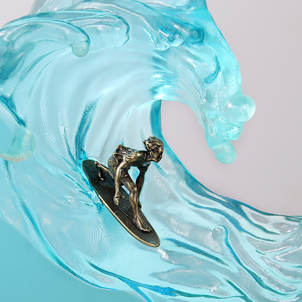 Ocean Resin Lamp  Hot Selling Whale Surf Desktop Ornaments Creative Art Solid Wood Creative Decorative Night Light