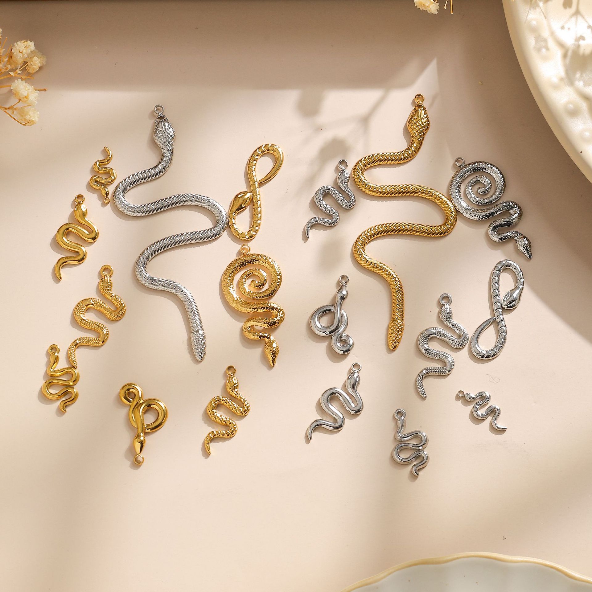 2g Weight Pendant Jewelry Making Type 1 Piece 304 Stainless Steel Snake Pendant