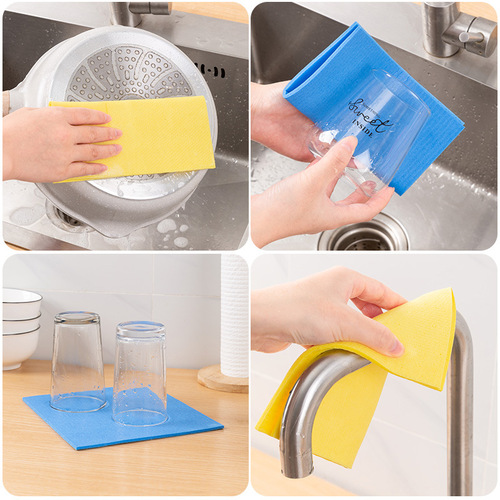 Wood pulp cotton rag kitchen dishwashing artifact pot cleaning and decontamination scouring pad absorbent wood pulp cotton sponge wholesale