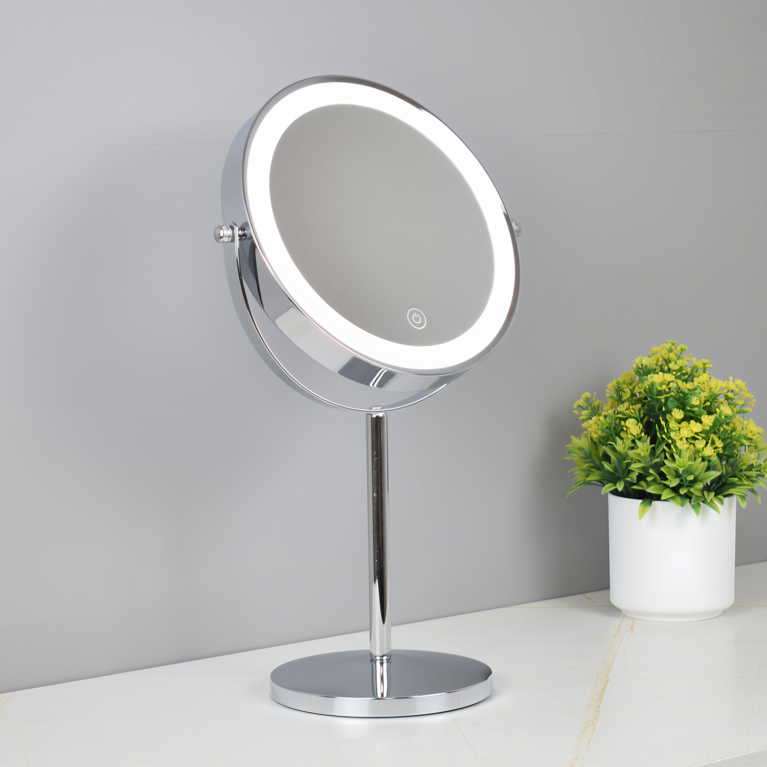 Luz de tres colores recargable de plata de 8 pulgadas