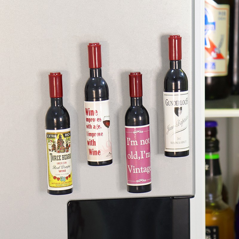 Abridor de botellas de vino tinto, refrigerador, refrigerador, botellas de cerveza de aspiración magnética doméstica, abridor de botellas de vino