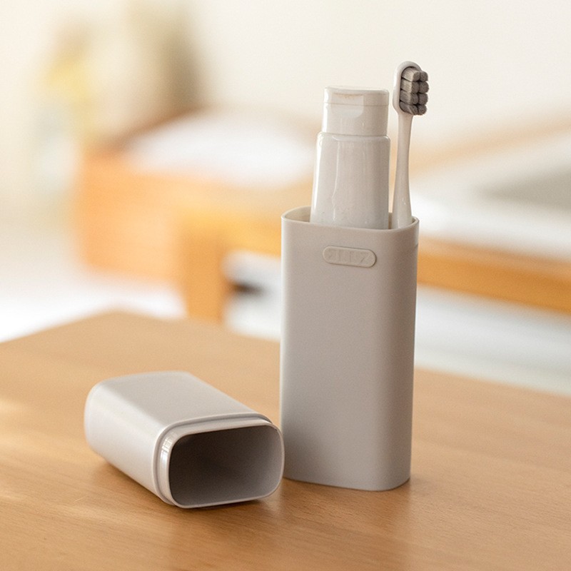 Set de viaje con cepillo de dientes, taza y estuche portátil