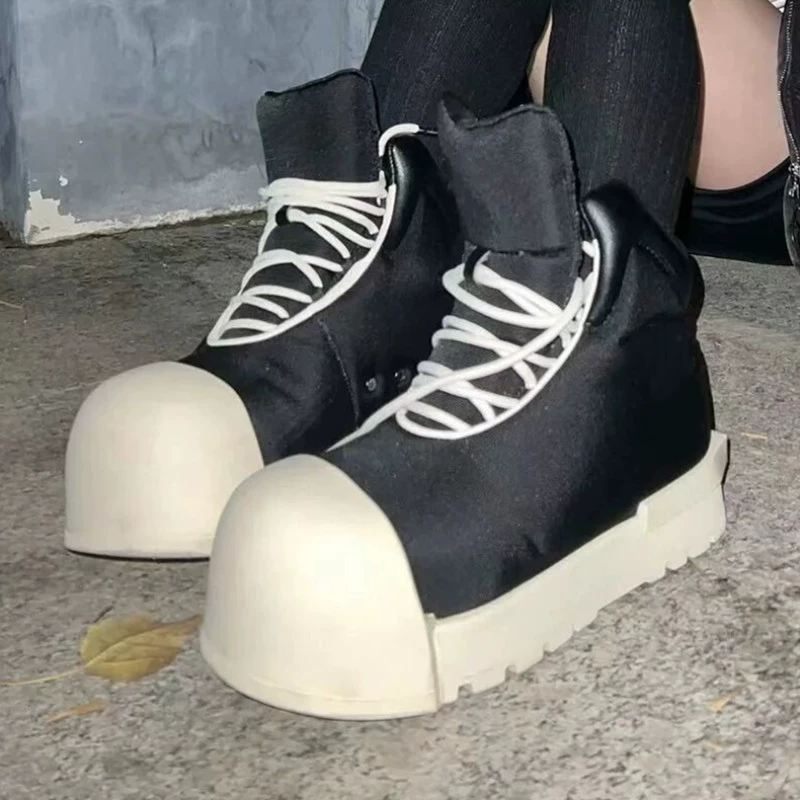 Высокие кеды на платформе для мужчин и женщин, на толстой подошве, увеличивающие рост, с круглым носком, необычные и милые лоферы, универсальные, спортивные, теплые хлопковые туфли.