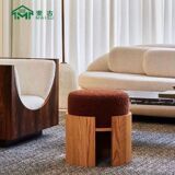 Maigu European Style Modern Casual Daily Light маленький табурет круглый ткань хлопковая деревянная тишина стиль, тупинка ресторан