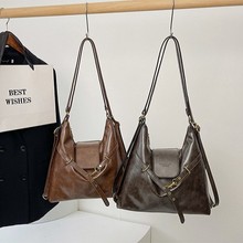 秋冬大容量双肩包包女士2025新款时尚复古通勤包简约斜挎托特包包