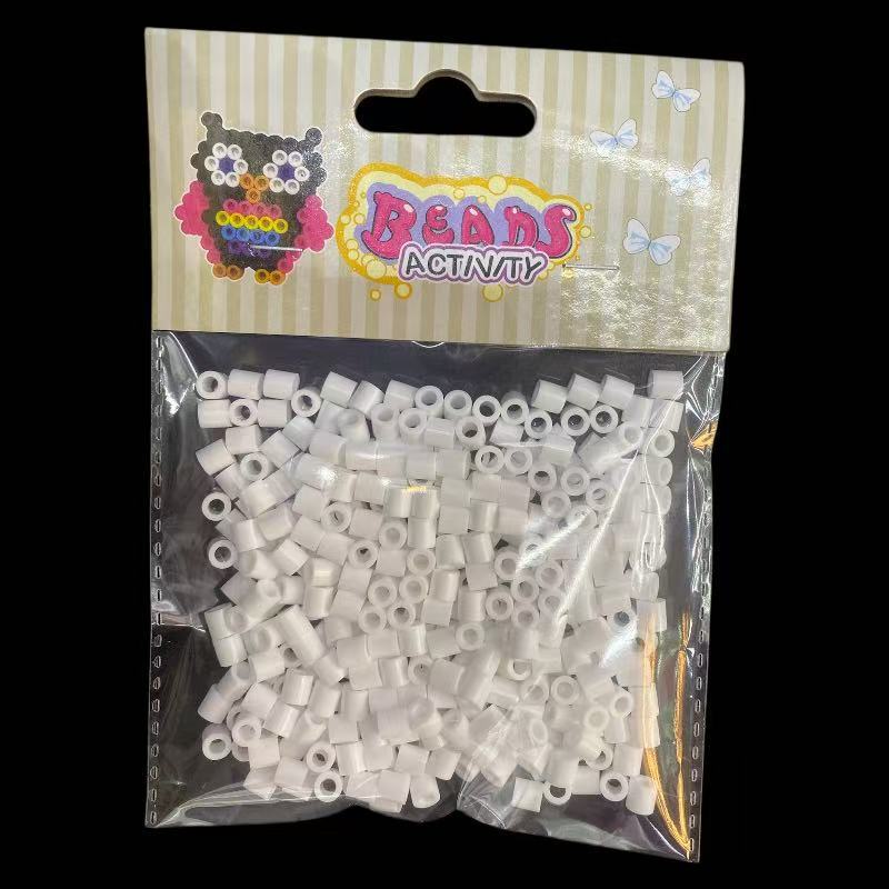 5mm拼豆豆烫珠补充包400粒带卡头儿童立体拼图拼板拼豆装厂家批发