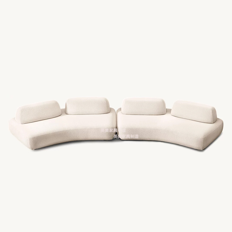 Italiano minimalista sofá de piedra sala de estar nórdica crema de tofu sin reposabrazos hotel centro comercial sofá diseñador