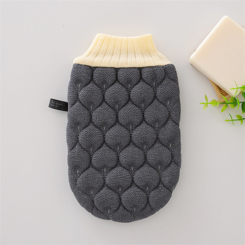 Bath Scrub Sponge Strongly Thickened 3D Quilted Scrub Towel for Men and Women, Ash Scrub Back Scrub Sponge, Coarse Fiber Shower Gloves Customizable