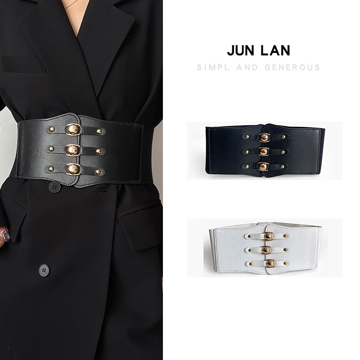 腰封单圈圆扣腰带女休闲皮带女士时尚牛仔裤体恤连衣裙带宽腰封