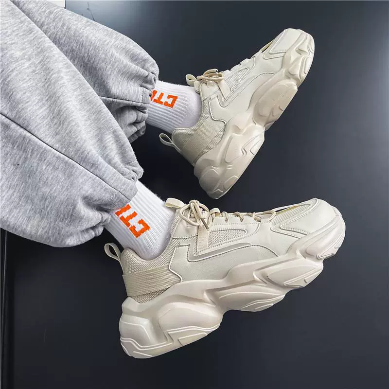 Популярные мужские спортивные кроссовки на толстой подошве в сетчатом стиле, модные кроссовки для пап