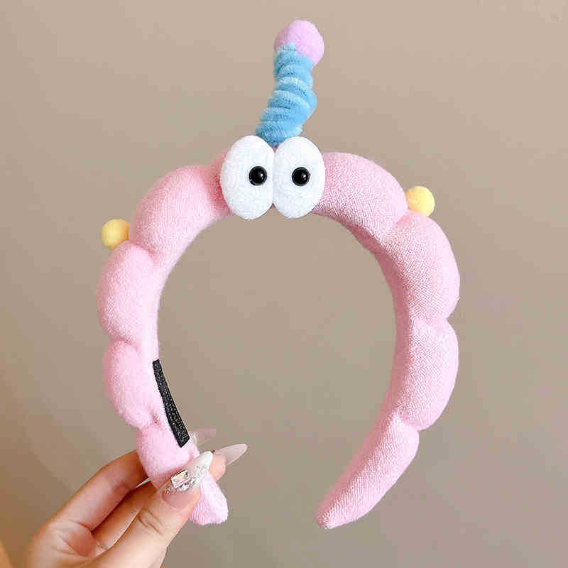 Bonito y divertido barra de torsión, banda de cabello para niños con ojos grandes, tocado de cabello para mujeres, clip de cabello para el cabello de alta cabeza antideslizante para lavar la cara.