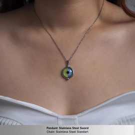恶魔之眼吊坠项链不锈钢创意锁骨链男女情侣款时尚个性饰品