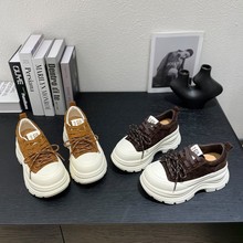 不累脚松糕厚底鞋女6cm增高2025新款爆款百搭真皮软底轻便休闲鞋