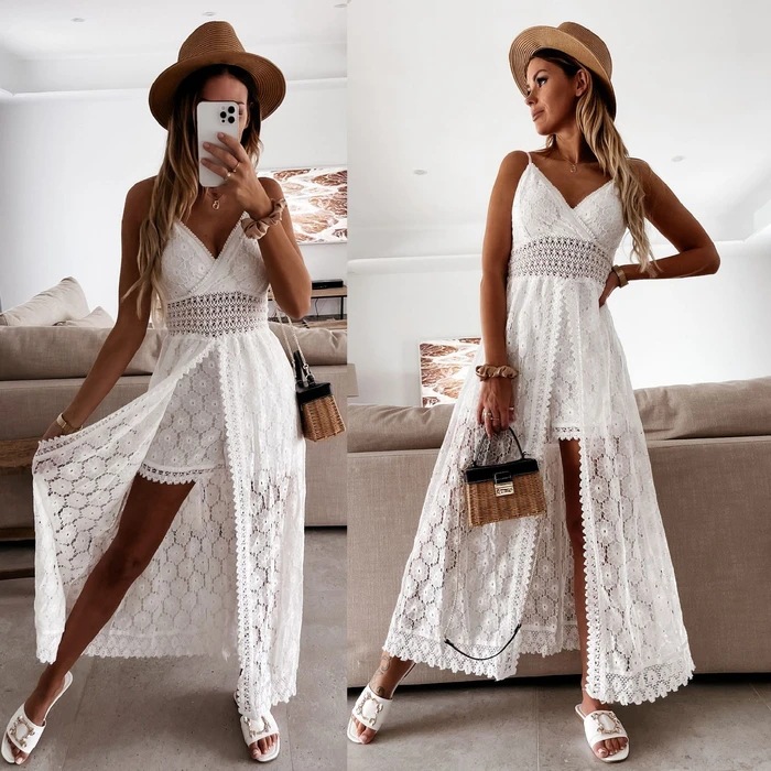 2021 primavera y verano Comercio exterior moda nueva mujer independiente soporte correa de encaje sexy shorts capa mono