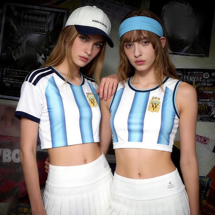 Football Uniform Argentina Spain Jersey World National Team Cup Short-Sleeved Sports Vest Women's 2026 World Cup