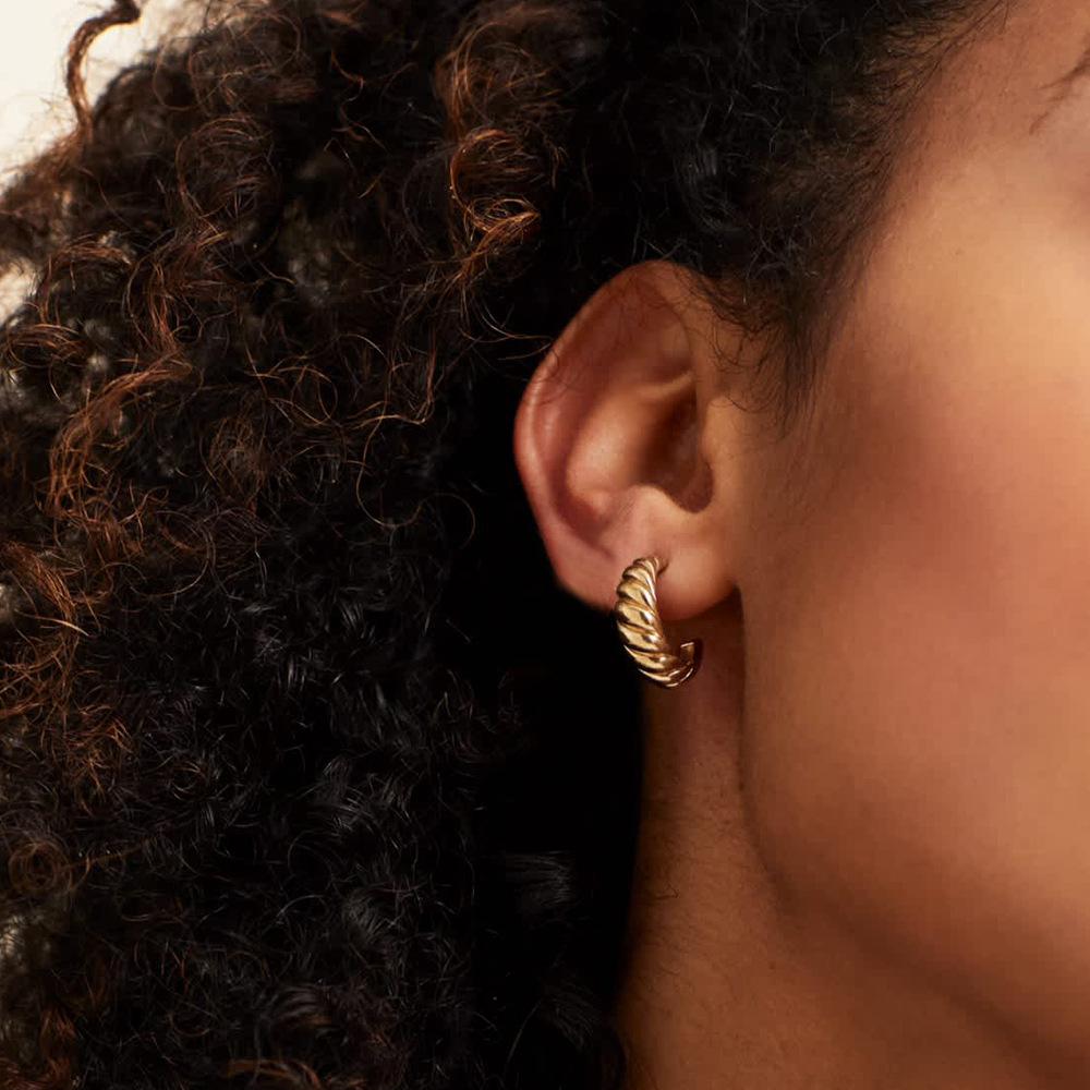 Daily Occasion 304 Stainless Steel Material 1 Pair Simple Style Twist Plating 304 Stainless Steel Stainless Steel Earrings