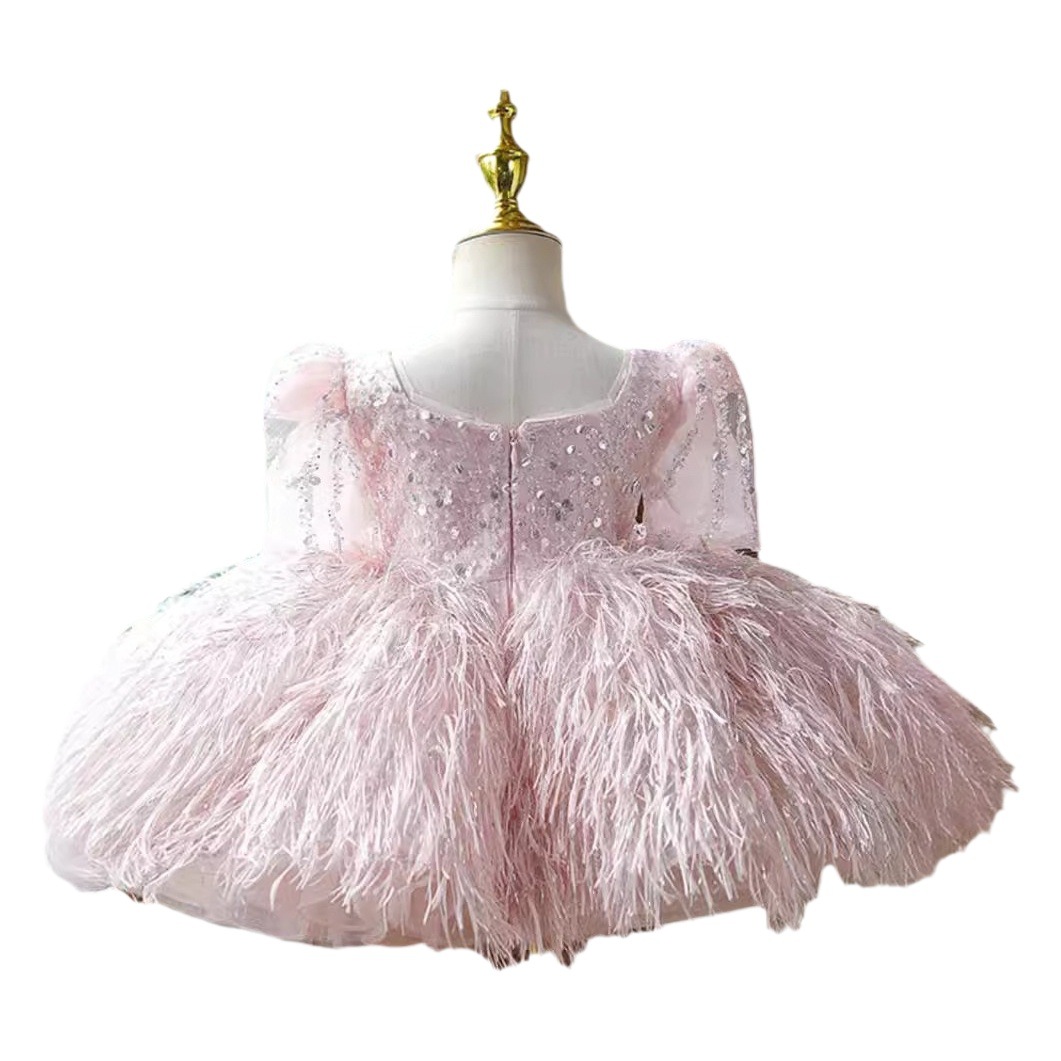 Piano tocando vestido de noche luz de la niña nicho de lujo de alta gama flor niña princesa vestido de los niños