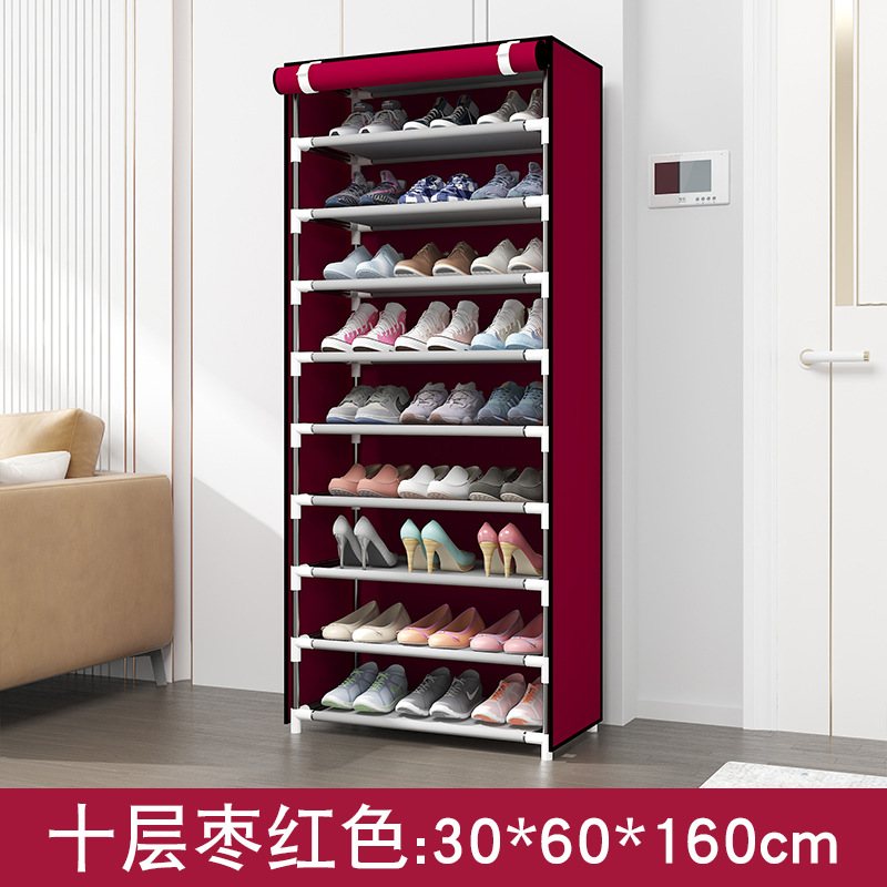 F simple gabinete de zapatos a prueba de polvo doméstico tela de almacenamiento rack de zapatos multicapa rack de almacenamiento de zapatos artefactos de zapatos image 18