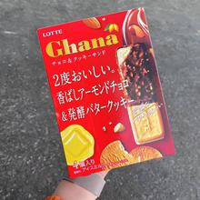 日本乐天Ghana加纳巧克力饼干三明治冰淇淋杏仁黄油曲奇冰激凌