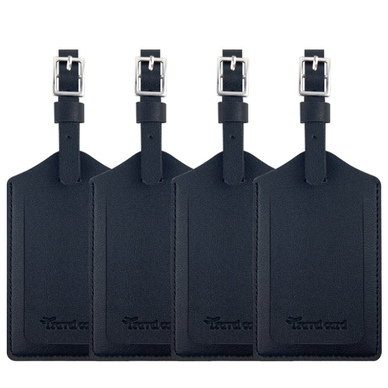 Transfronterizos cuadrado hebilla cuero etiqueta de equipaje anti-perdida etiqueta de equipaje pu cuero tarjeta de embarque