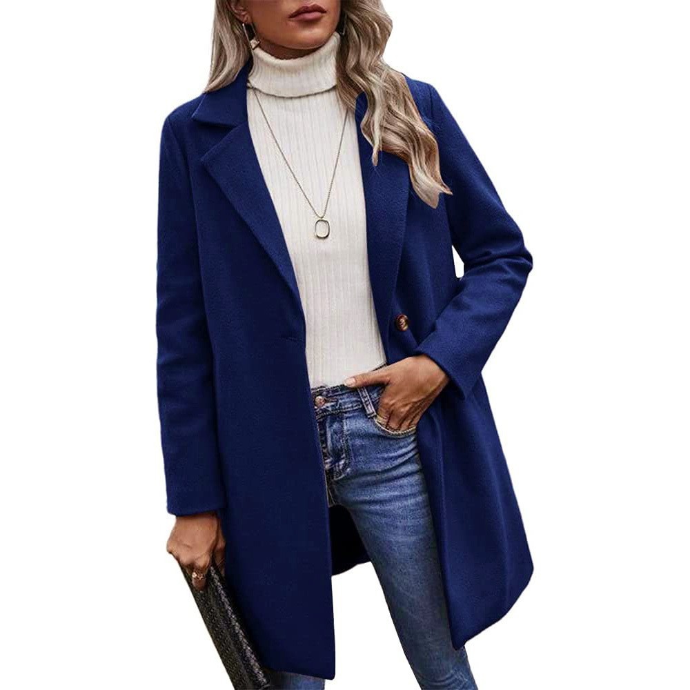 Klassisk brittisk trenchcoat för damer lång vinterkappa lätt_voghion.com