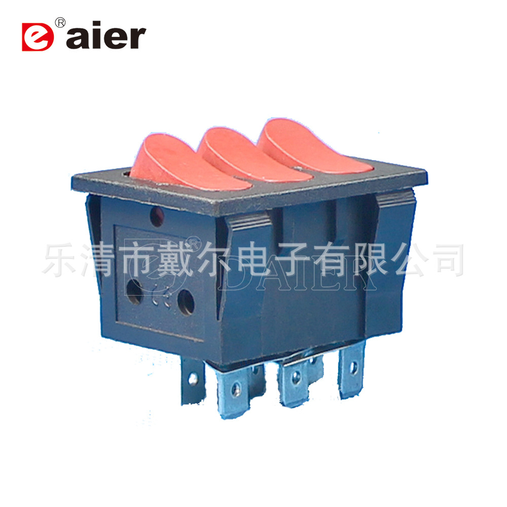 KCD2-3101 三联带灯开关 翘板开关 六脚开关 方形开关