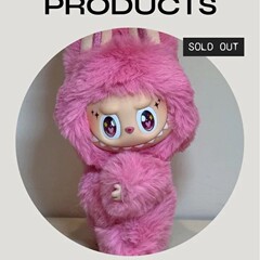 改娃lisa同款草莓熊搪胶潮玩毛绒拉布布挂件收藏版心动