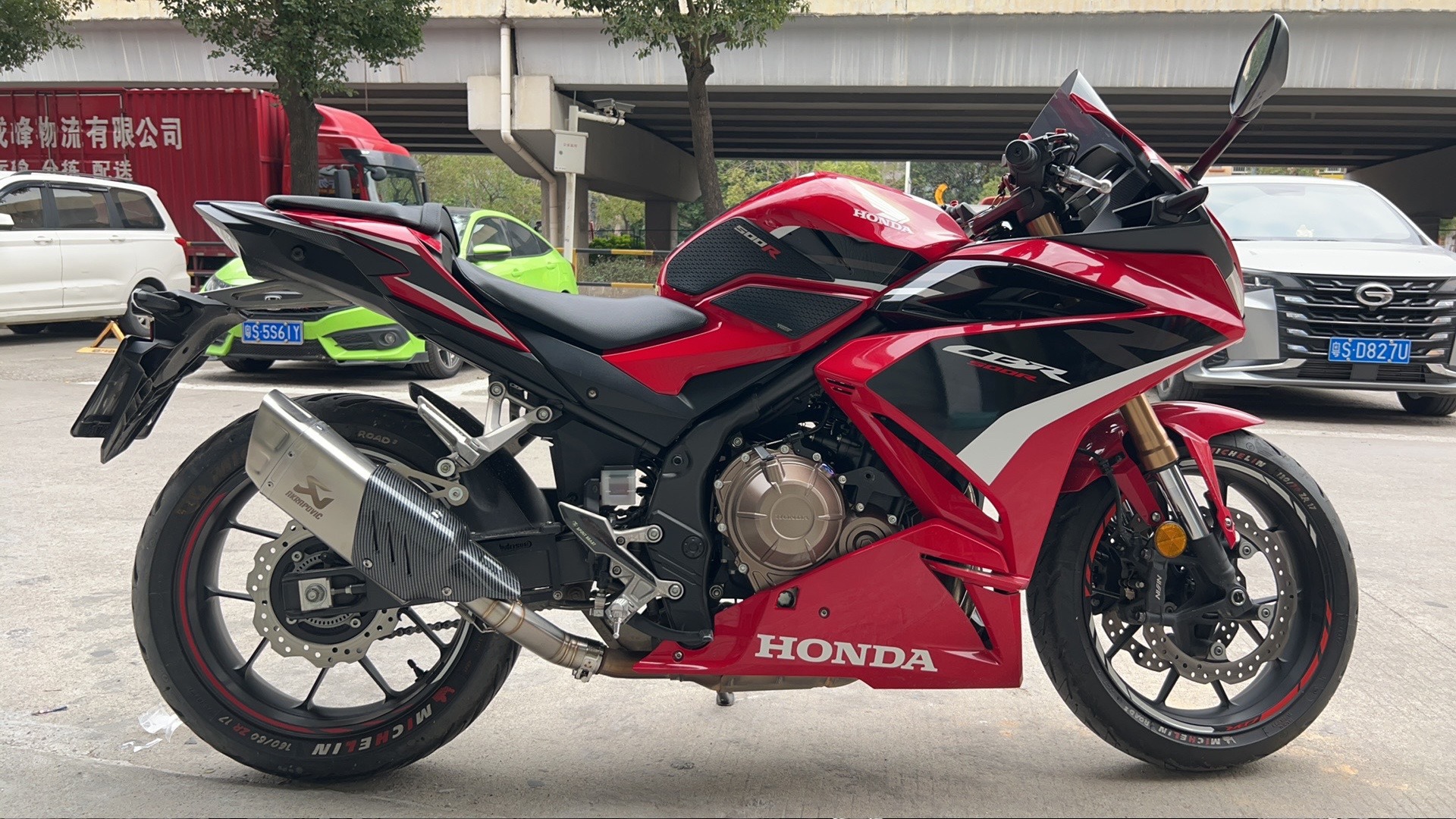 Motorcycle modified exhaust middle section tail throat tail section exhaust stainless steel suitable for CBR500 CB500X CB500F